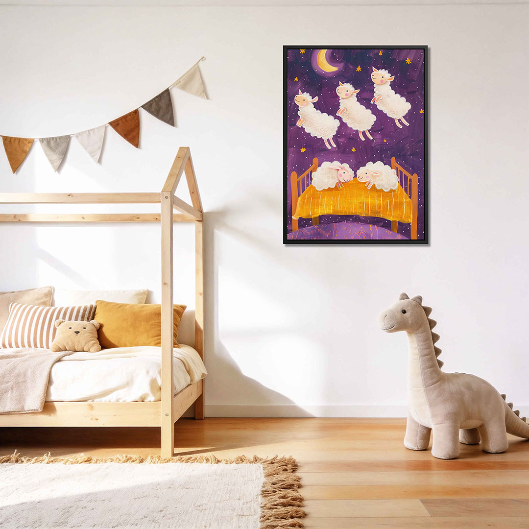 Dromerige schapen – kunstwerk als stijlvolle wanddecoratie