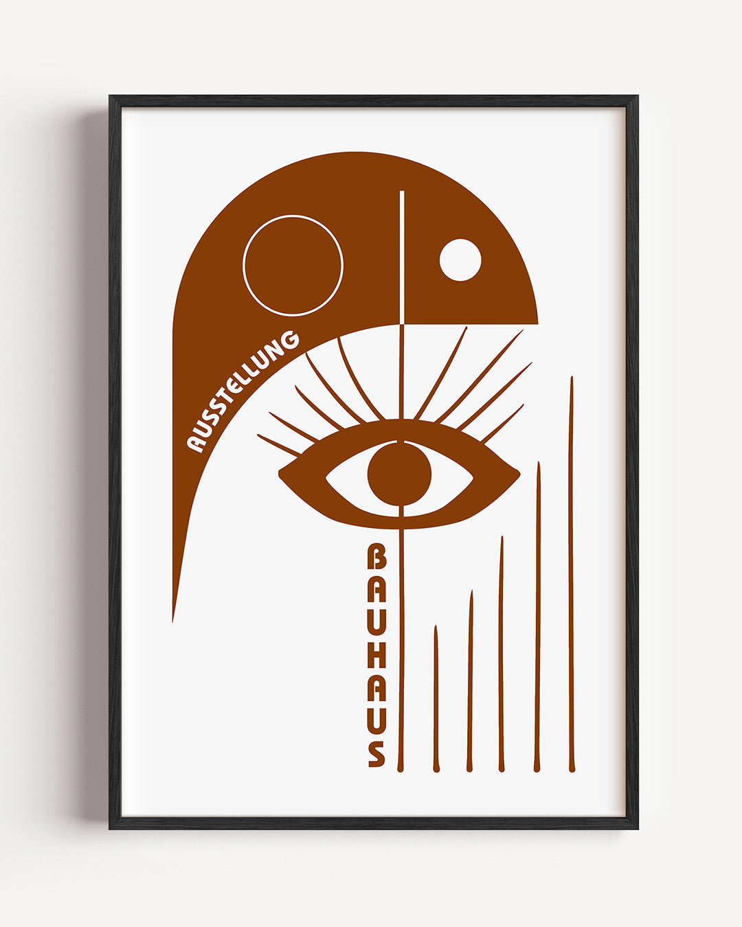 Oog en lijnen – staande Bauhaus poster als wanddecoratie