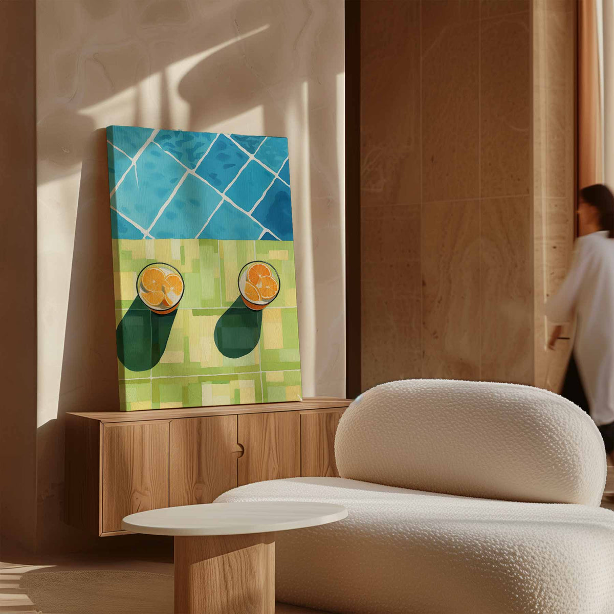 Zomerse Citrusdrankjes – staand kunstwerk voor modern interieur