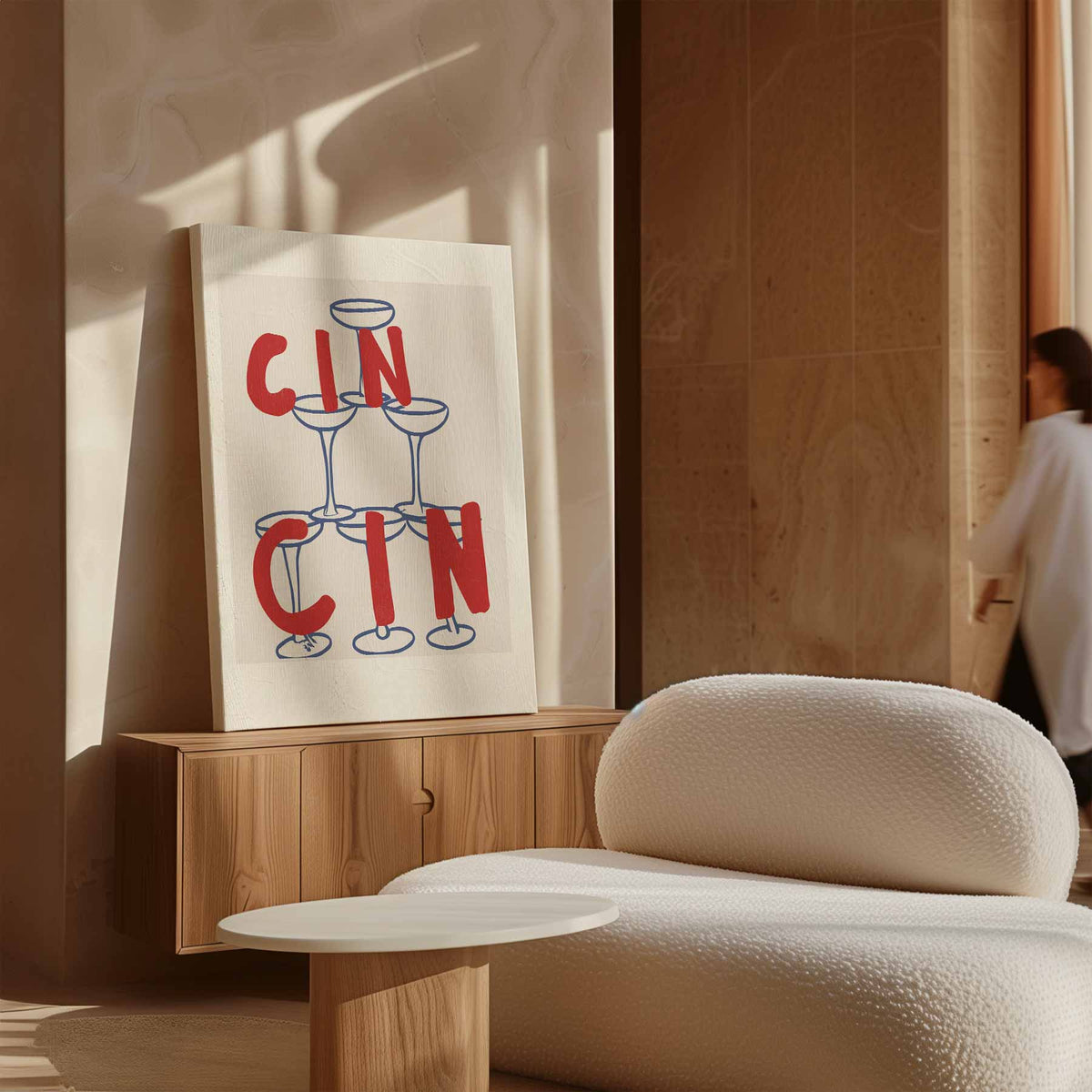 Cin Cin Glazen Toren – canvas wanddecoratie in portret formaat