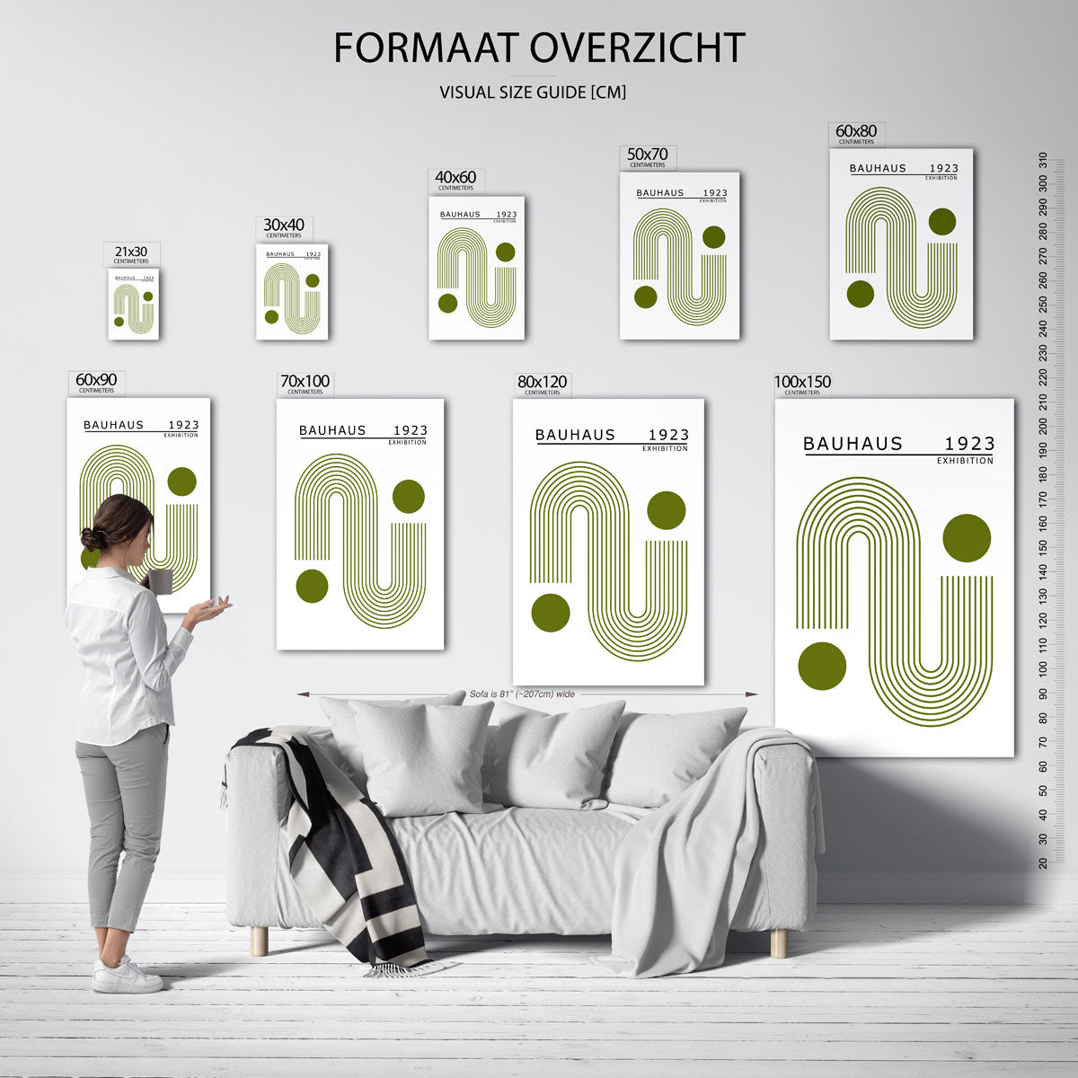 Lijnen en cirkel – Bauhaus poster als moderne geometrische wanddecoratie