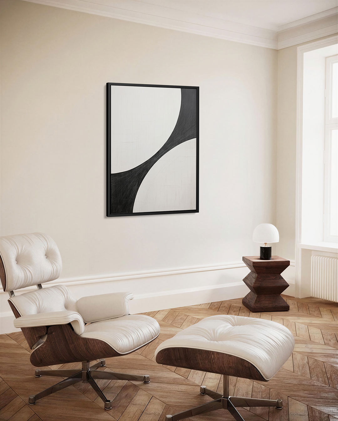 Krachtige krommen – staand wanddecoratie kunstwerk