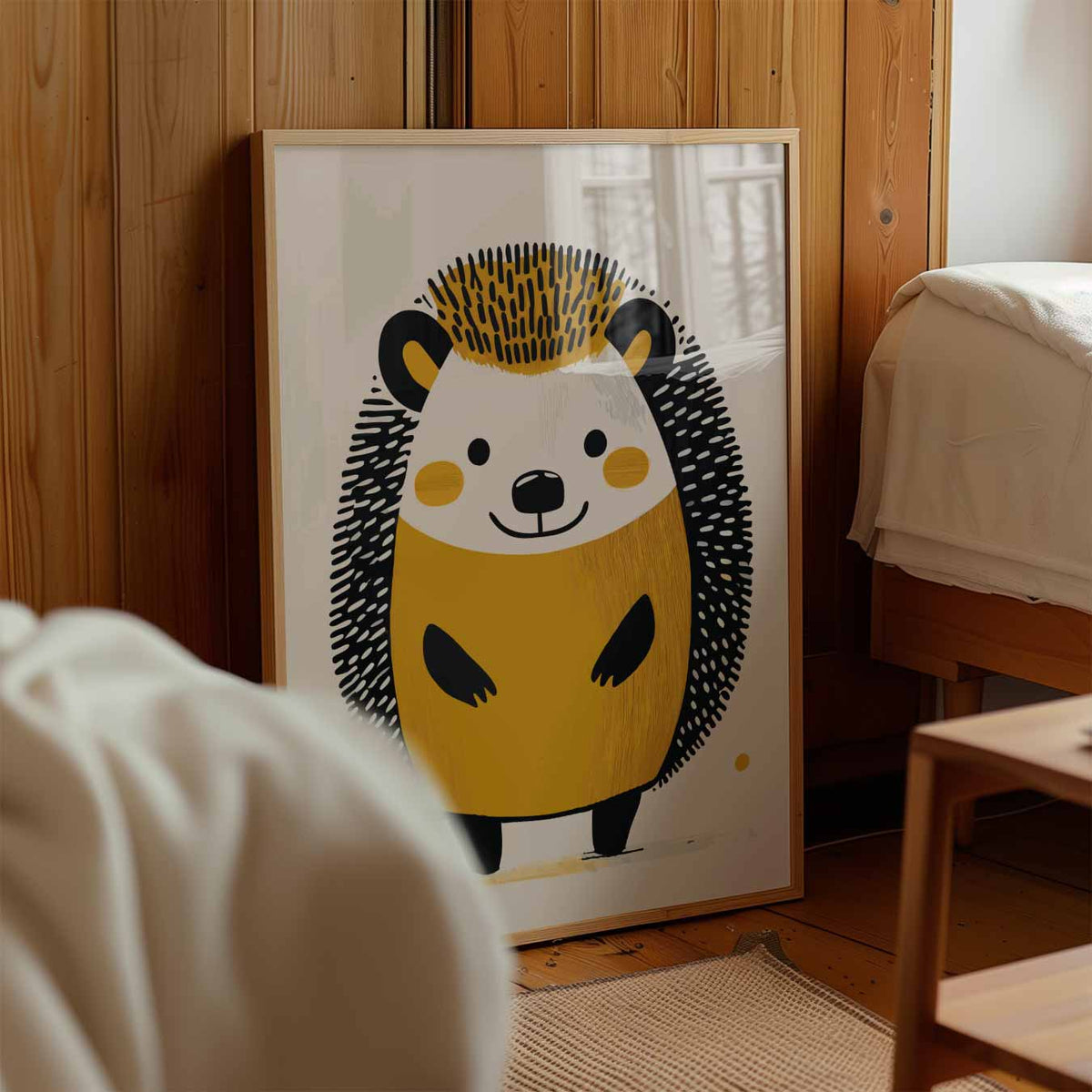 Schattige Egel Illustratie – kinderposter in staand formaat