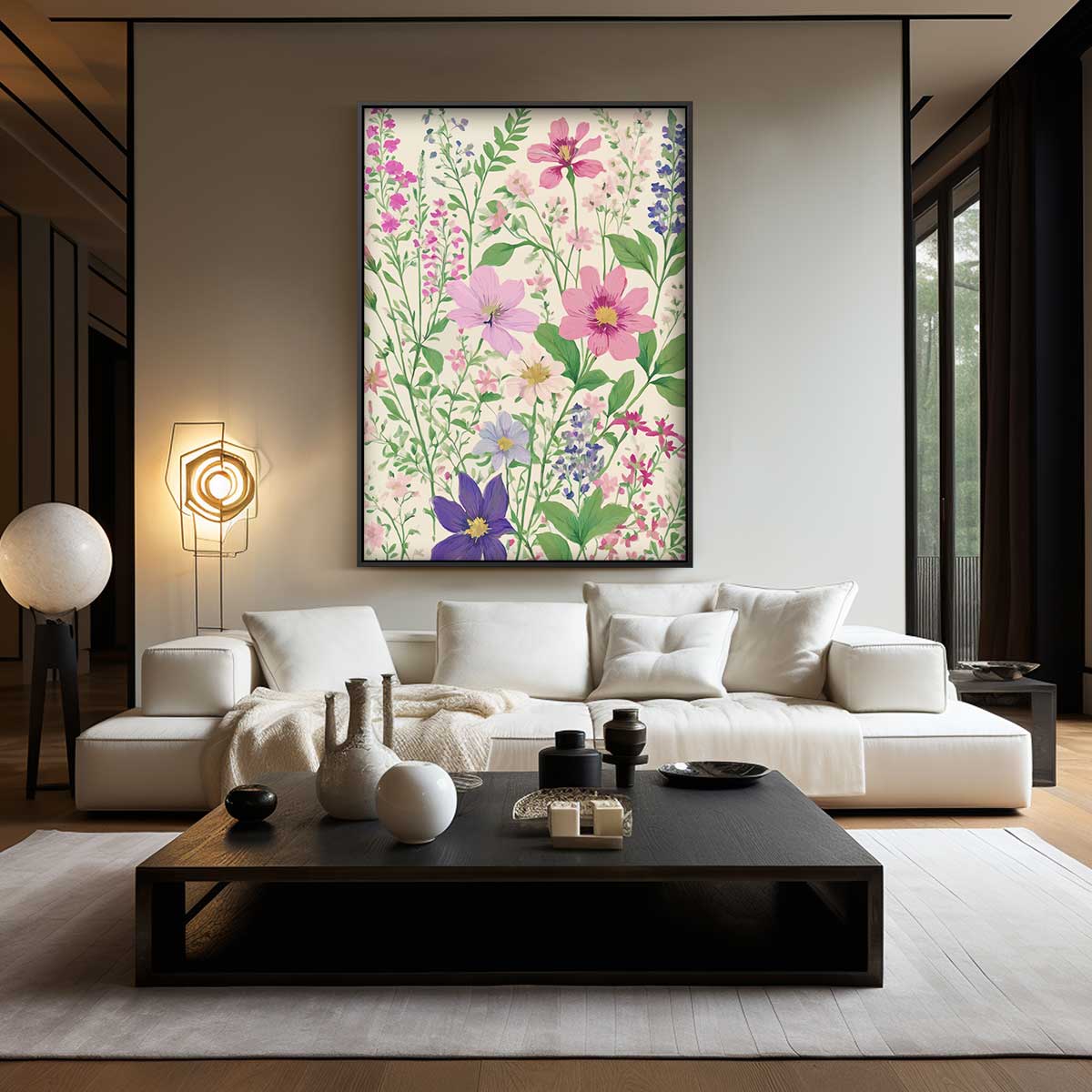 Veldbloemen in Volle Bloei – canvas wanddecoratie in portret formaat