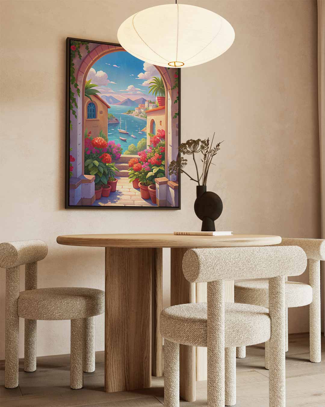 Mediterraans Paradijs – staand kunstwerk voor modern interieur