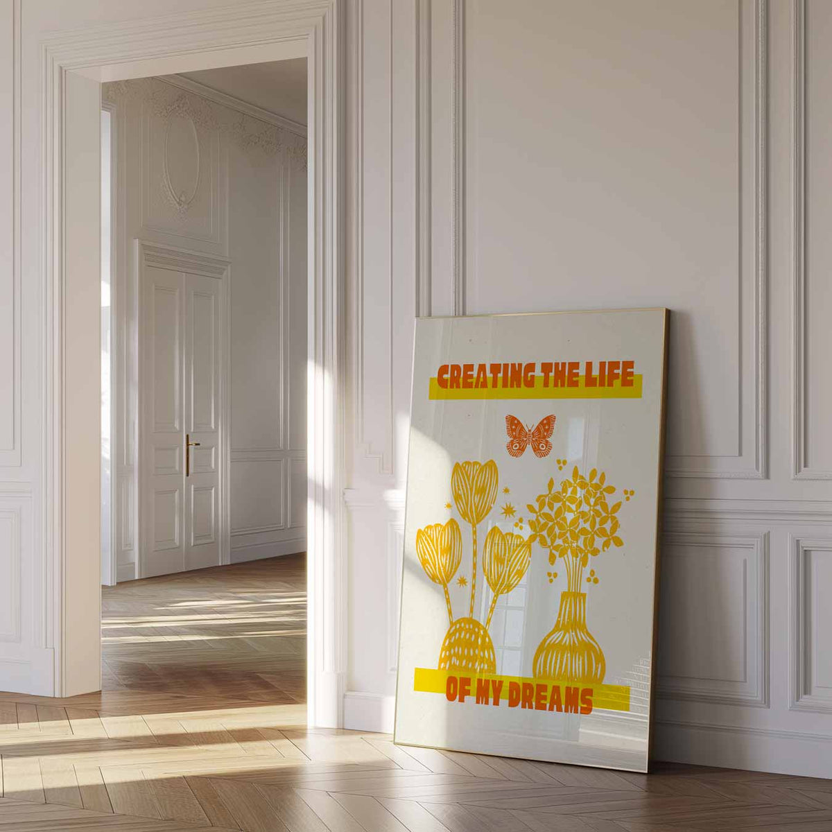 Abstracte – zomer poster als frisse staande wanddecoratie