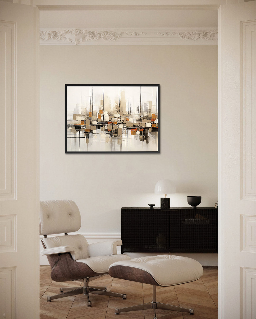 Stedelijke compositie – liggende wanddecoratie
