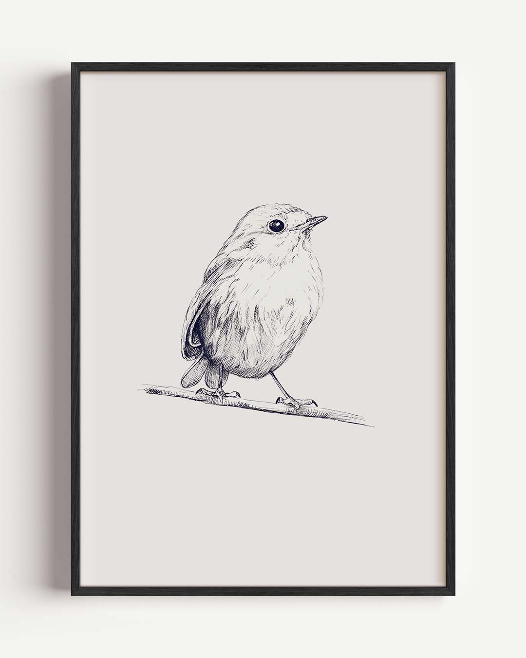 Schattige Vogel Illustratie – vintage portret poster als wanddecoratie