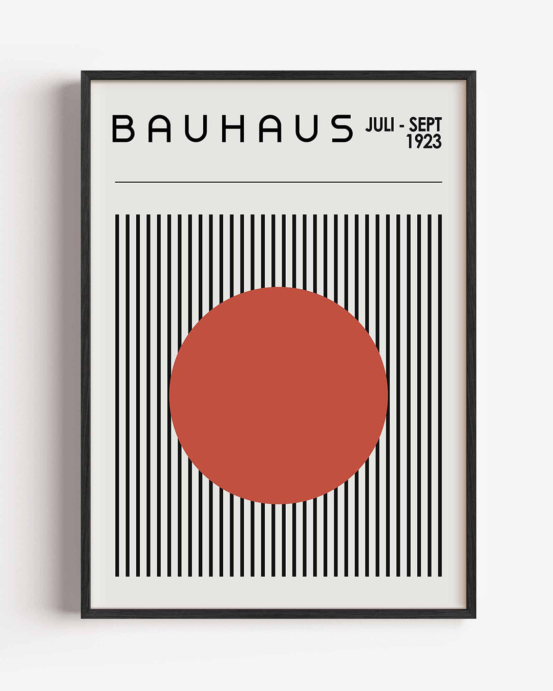 Lijnen en cirkel – staande Bauhaus poster als wanddecoratie