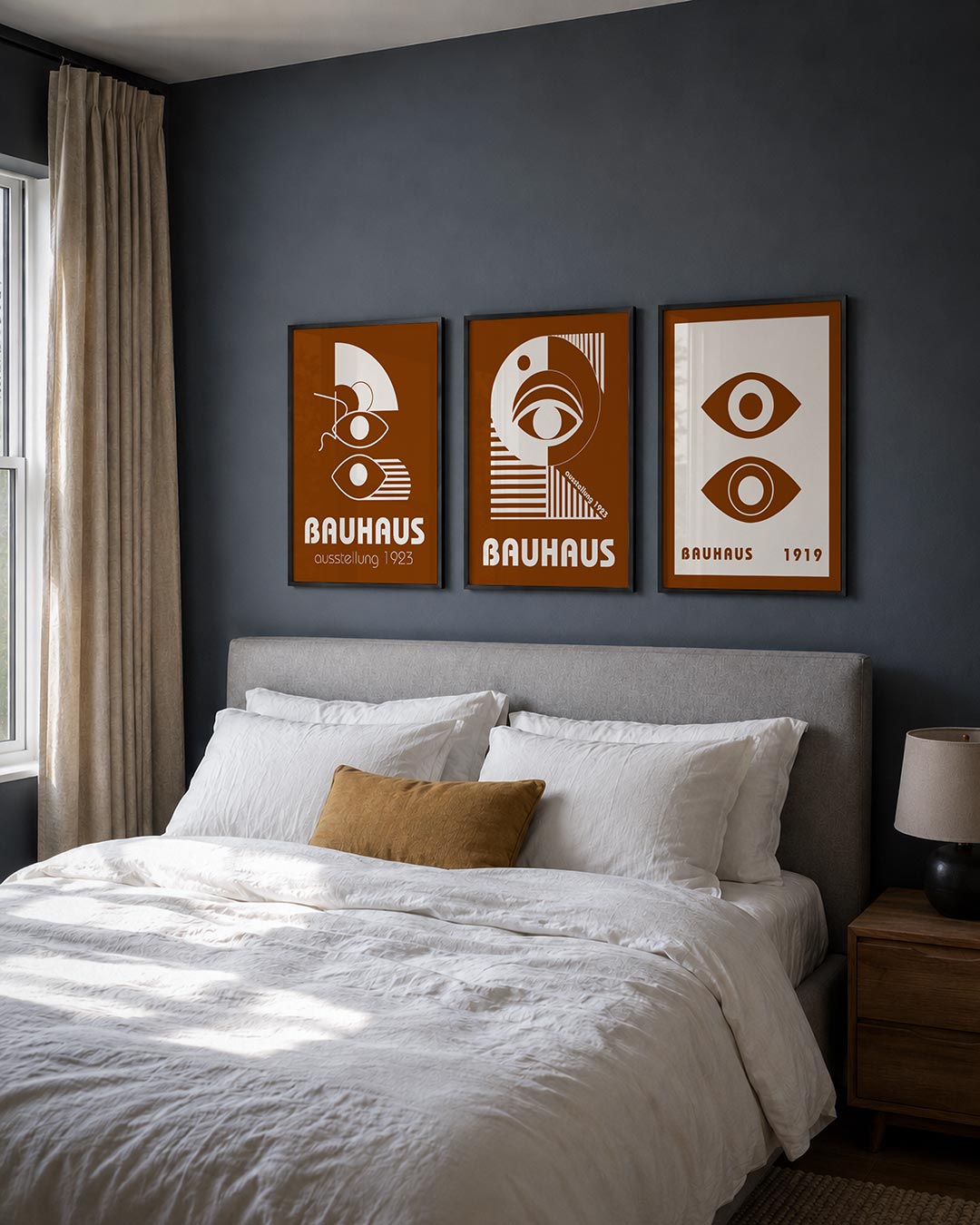Vormen en vlakken posterset – derde productweergave – deze posterset in drie delen toont een spel van witte lijnen en vormen
