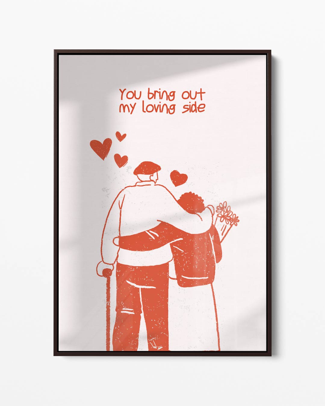 Liefdevolle Omarming Illustratie – portret kunstwerk als wanddecoratie