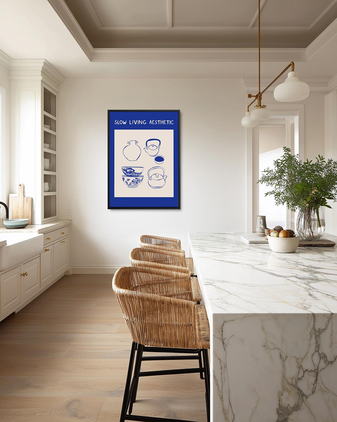 Rustige levensstijl illustratie – moderne staande wandkunst