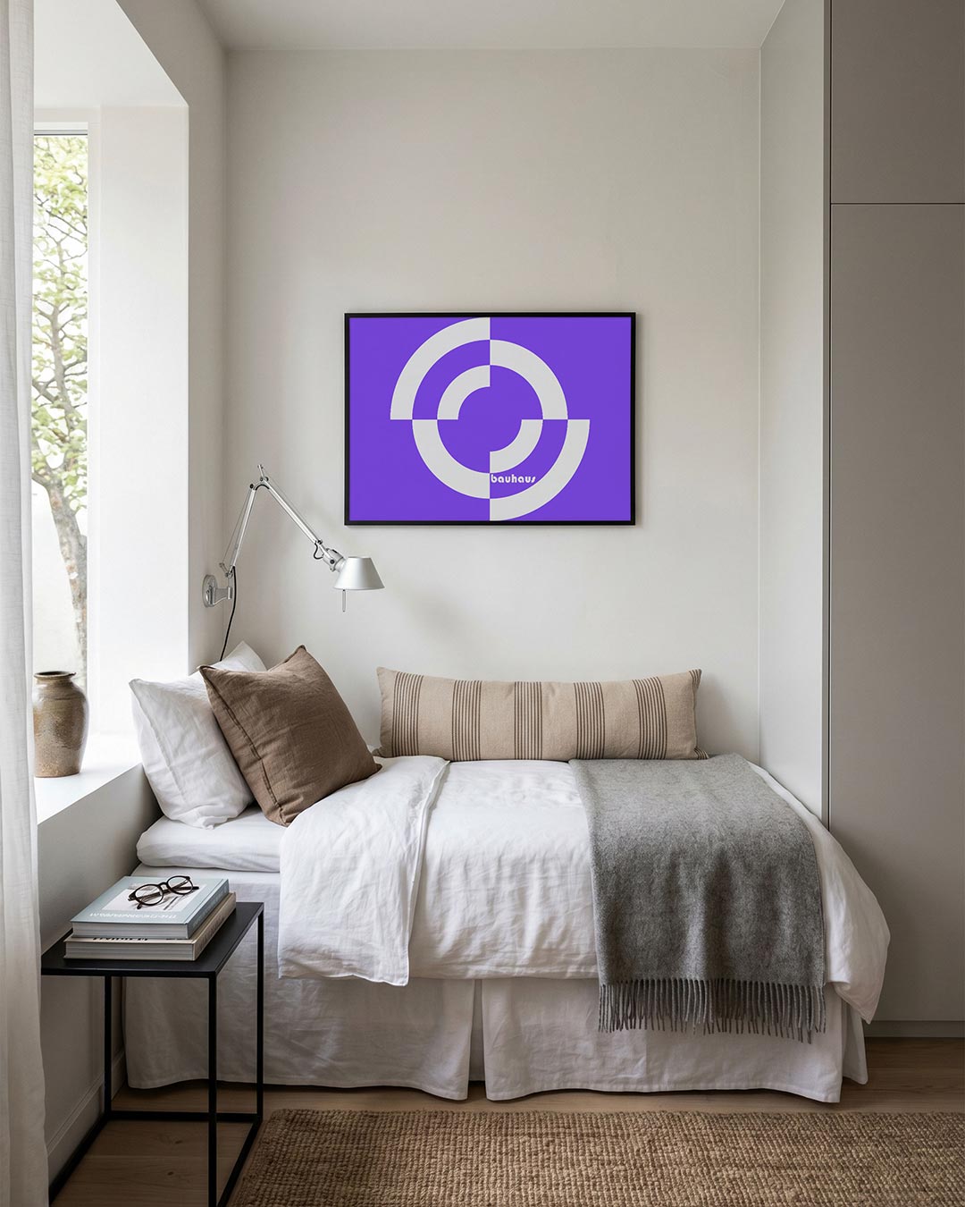 Cirkelvormen en lijnen – moderne Bauhaus wandkunst als poster