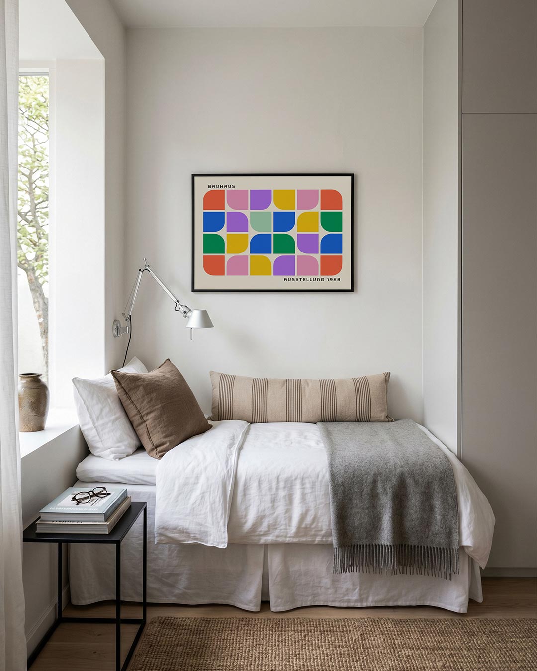 Vormritme en kleur – moderne Bauhaus wandkunst als poster