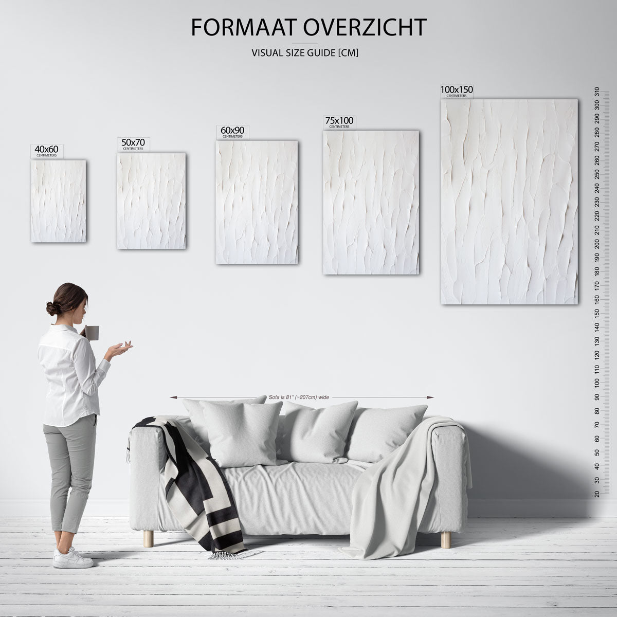 Gelaagde textuur – staand wanddecoratie kunstwerk