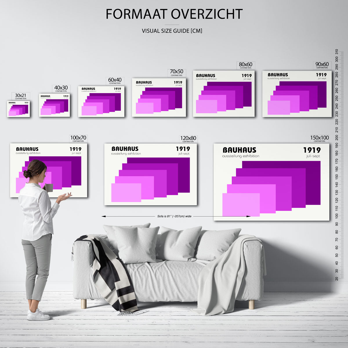Vormritme en kleur – geometrische poster in Bauhaus-stijl van WallArtistic