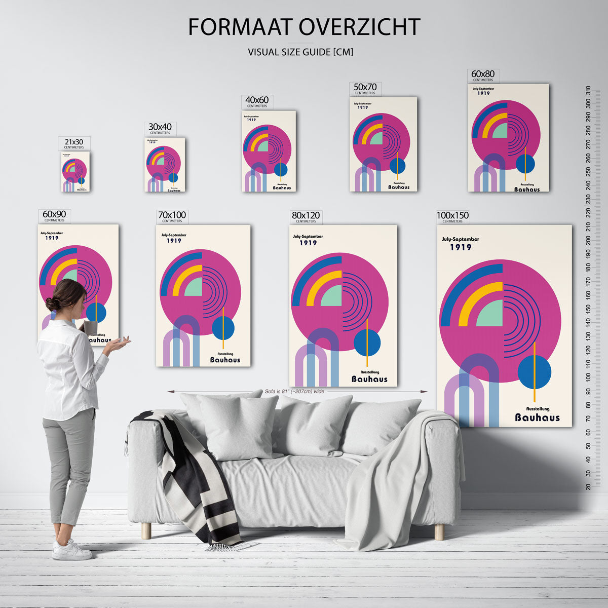 Vormen en vlakkenspel – geometrische poster in Bauhaus-stijl van WallArtistic