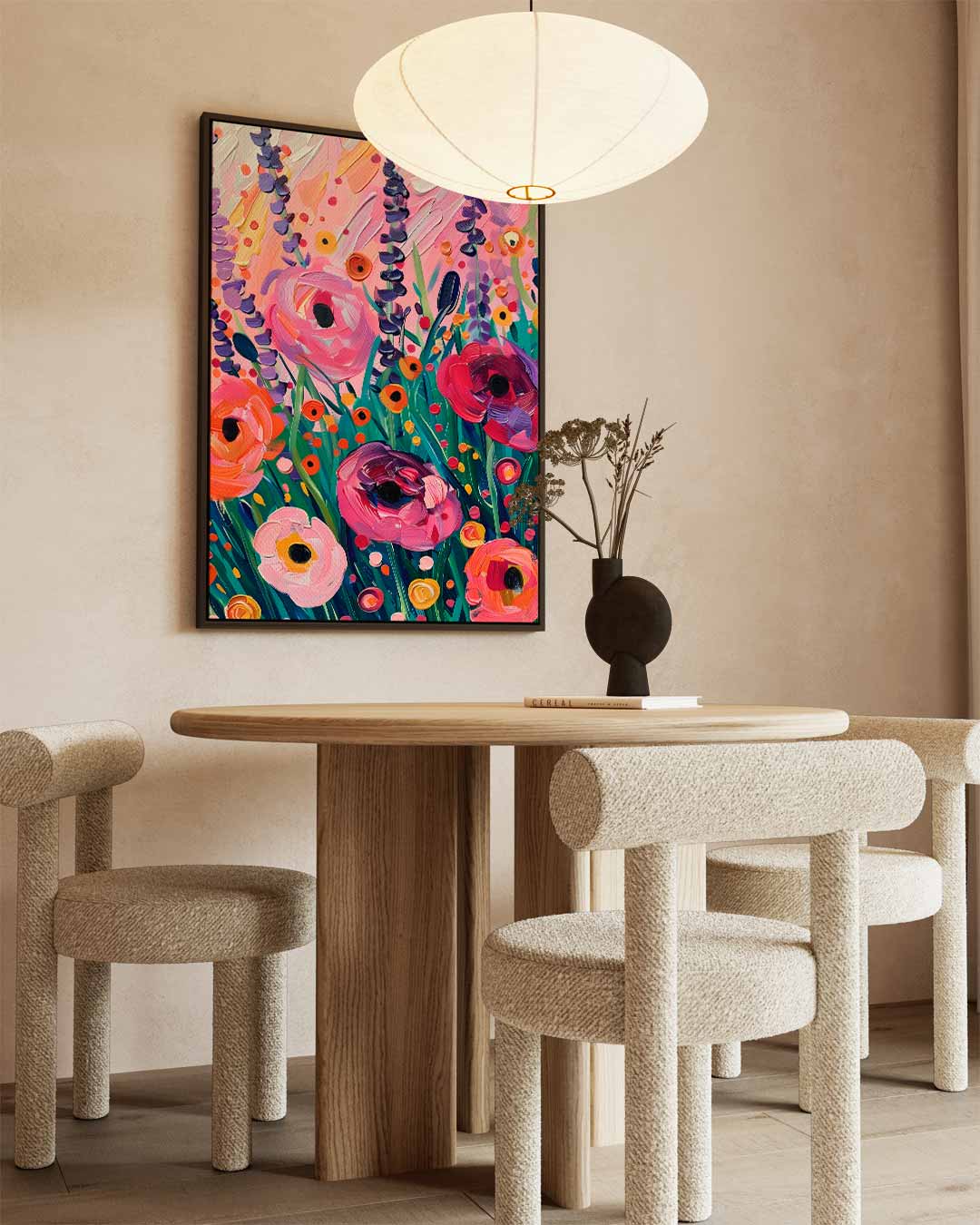 Bloemenweelde op Doek – dibond wanddecoratie in staand formaat