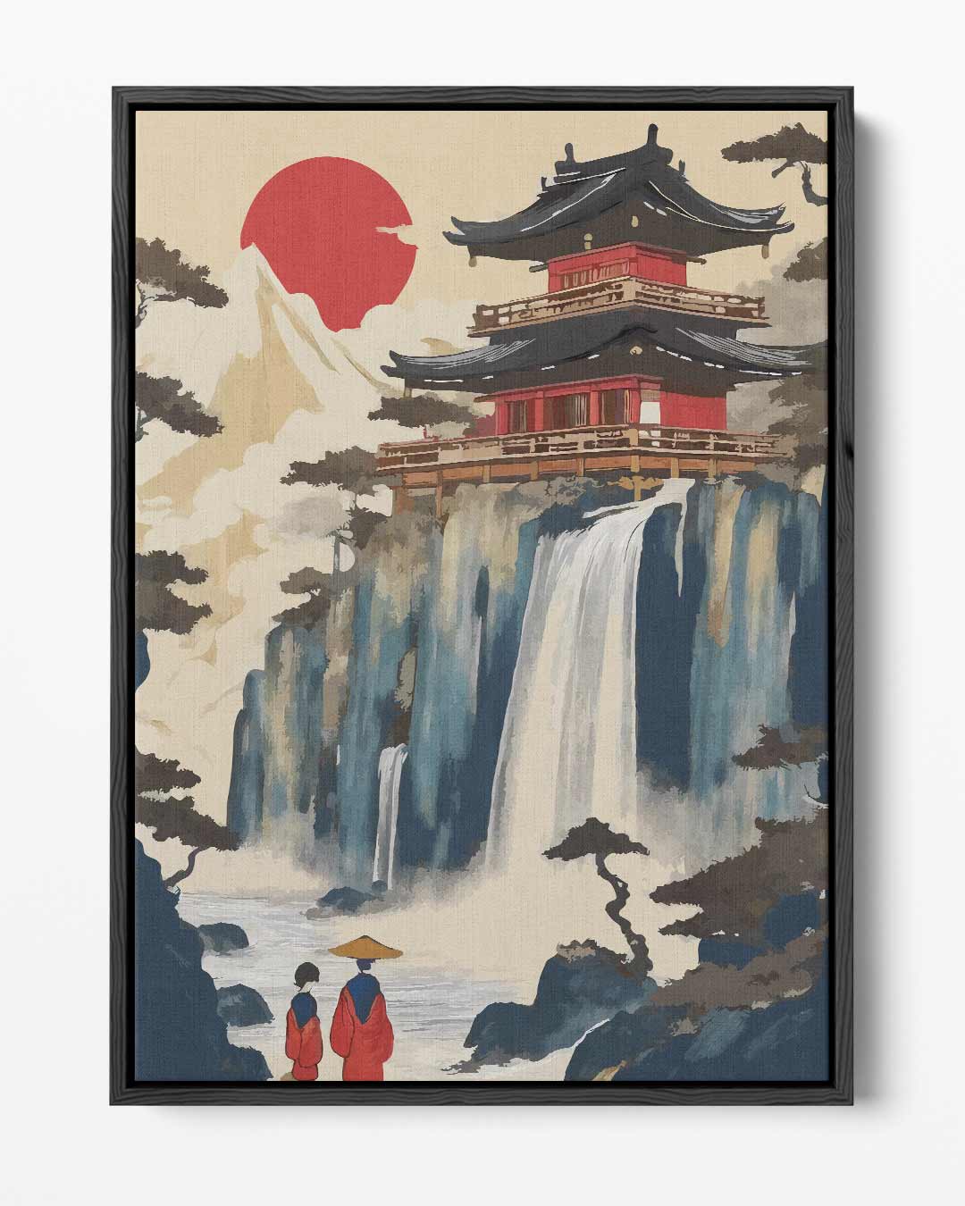 Magisch Japans Tempellandschap – portret kunstwerk als wanddecoratie