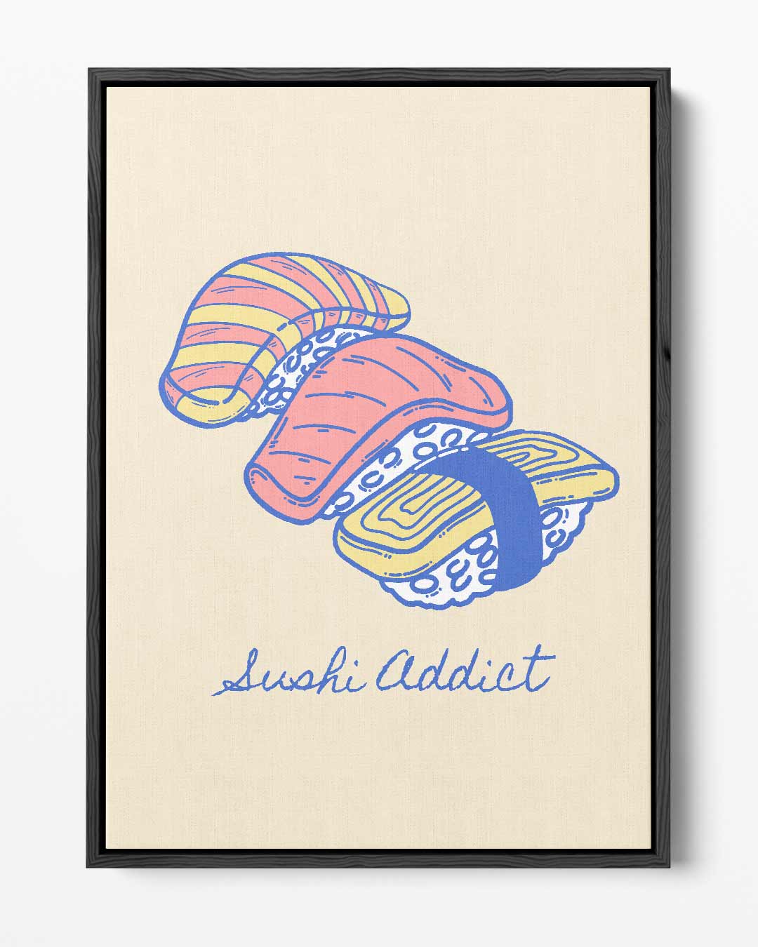 Sushi Addict Illustratie – portret kunstwerk als wanddecoratie
