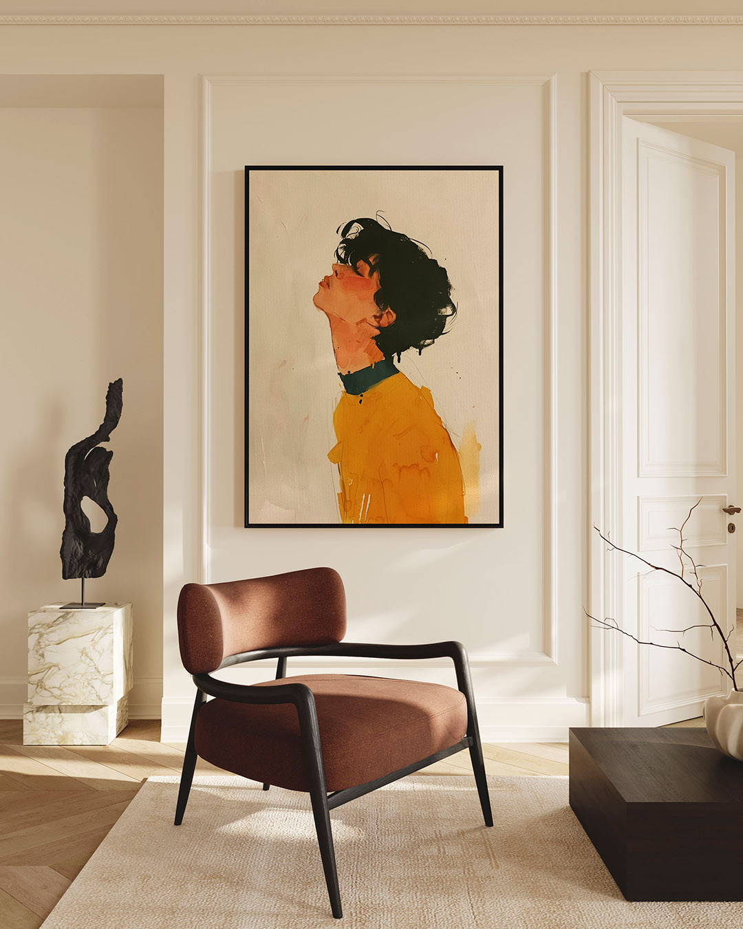 Portret illustratie – staand wanddecoratie kunstwerk