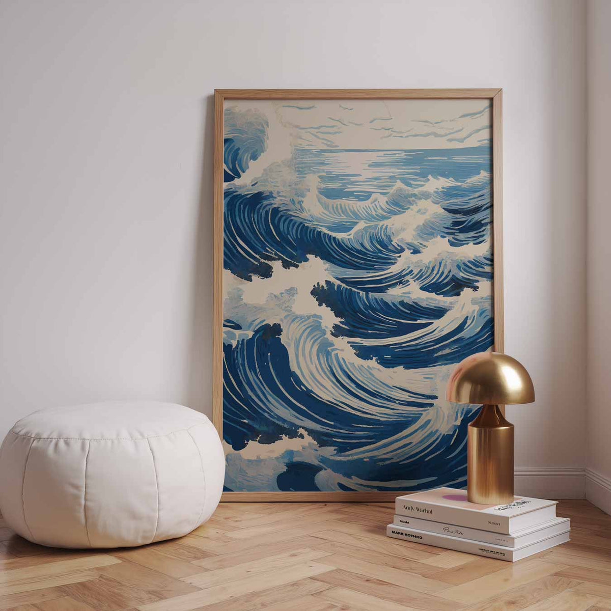 Golvende Oceaan Kunstposter – zomerse wandkunst als portret poster