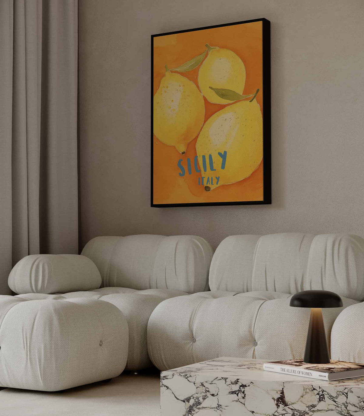 Siciliaanse Citroen – canvas kunstwerk als wanddecoratie