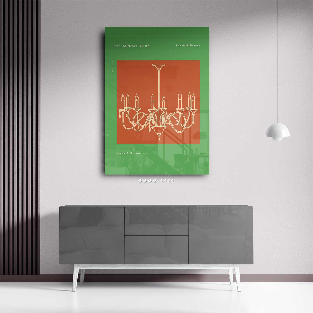 Retro Kroonluchter Illustratie – staand kunstwerk voor modern interieur
