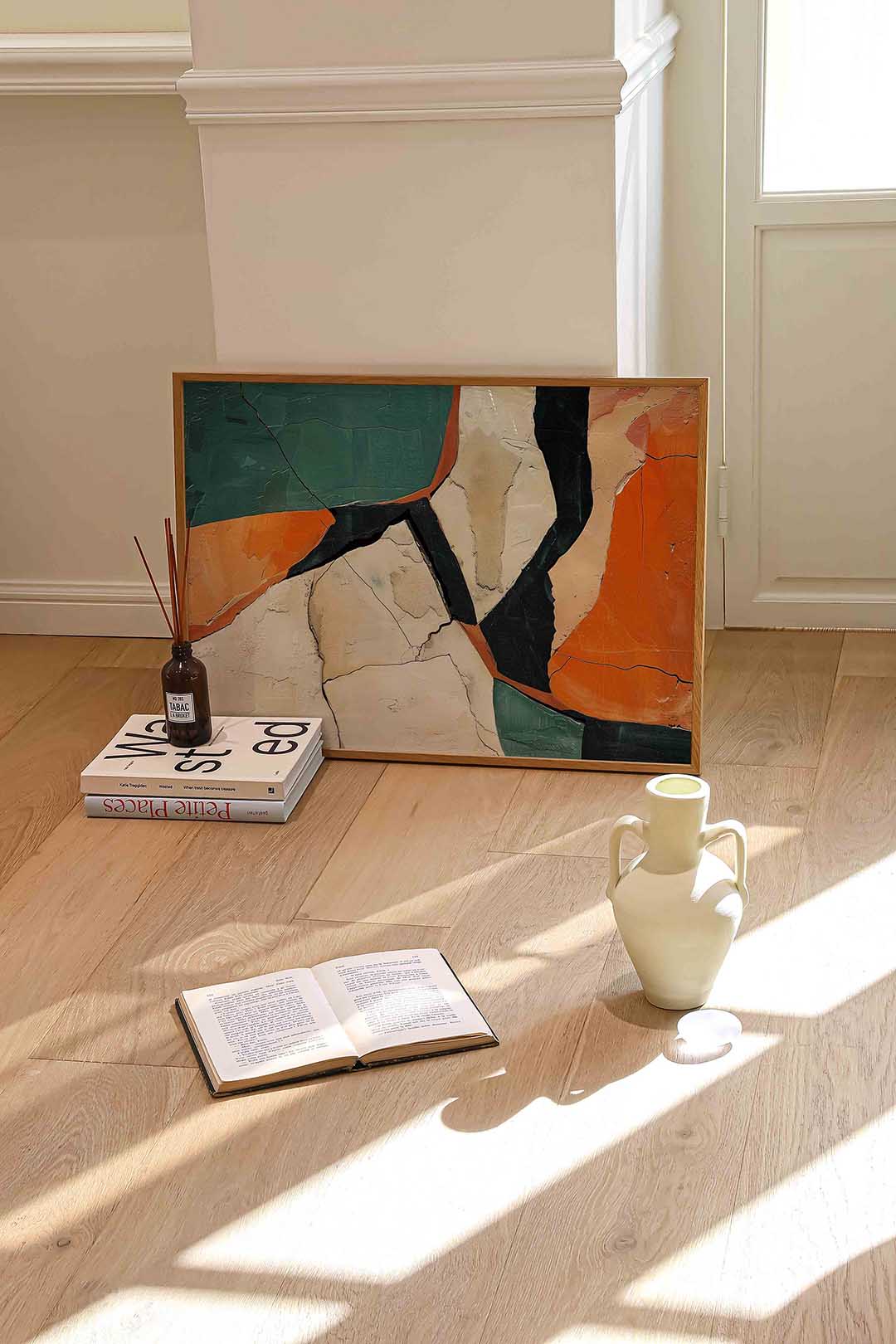 Abstracte vormen – liggende abstracte wanddecoratie van WallArtistic