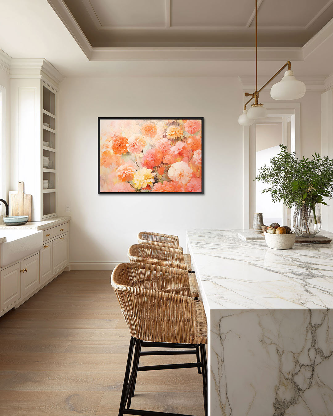 Bloemenexplosie – wanddecoratie in interieur