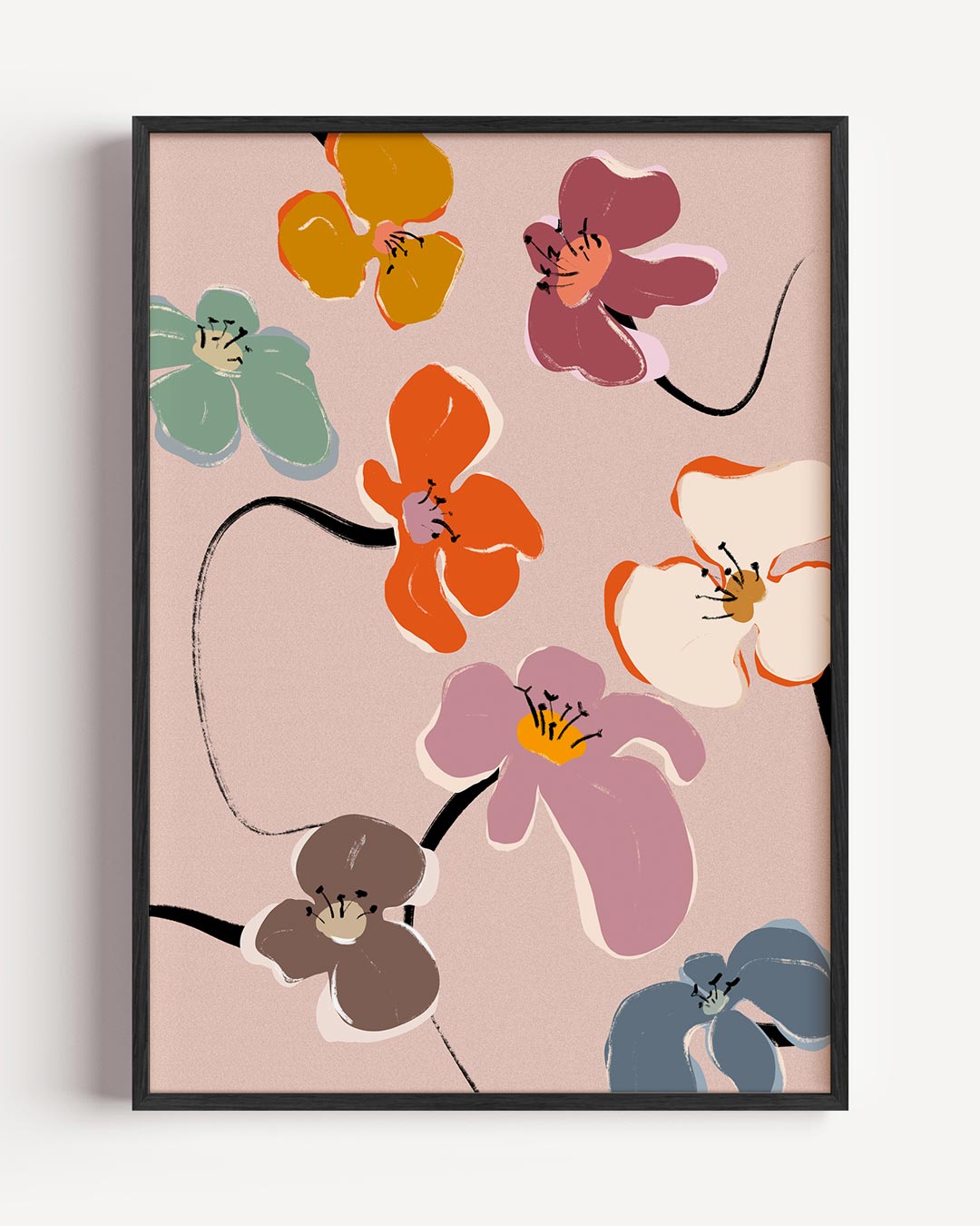 Bloemrijke Elegantie – bloemen portret poster als wanddecoratie