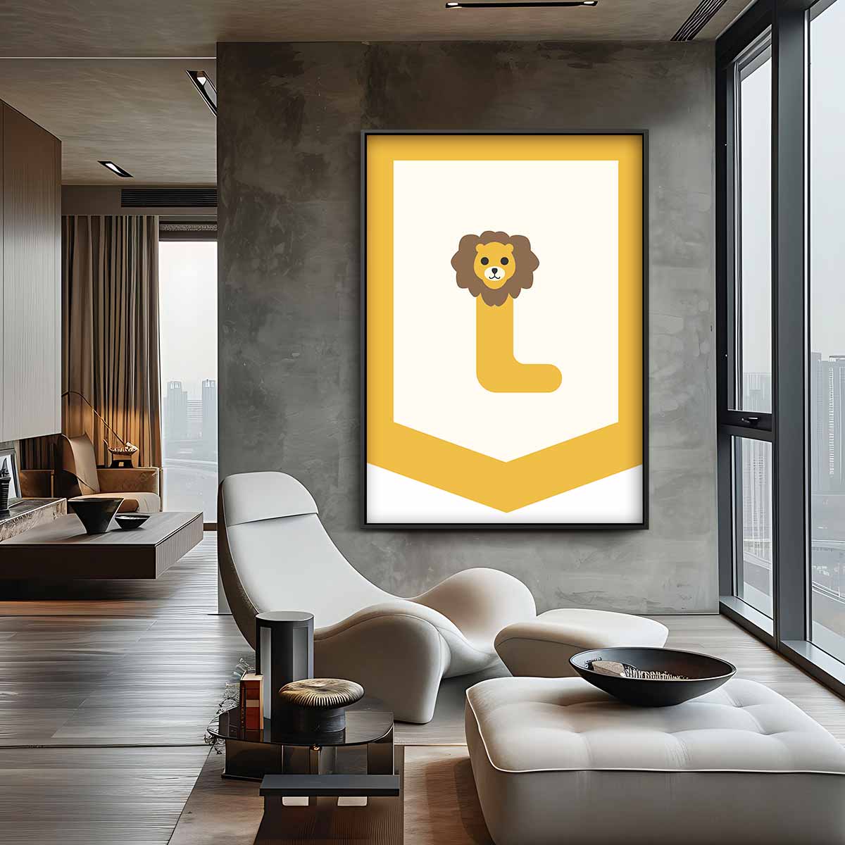 Leeuwen Letter L Poster – canvas wanddecoratie in portret formaat