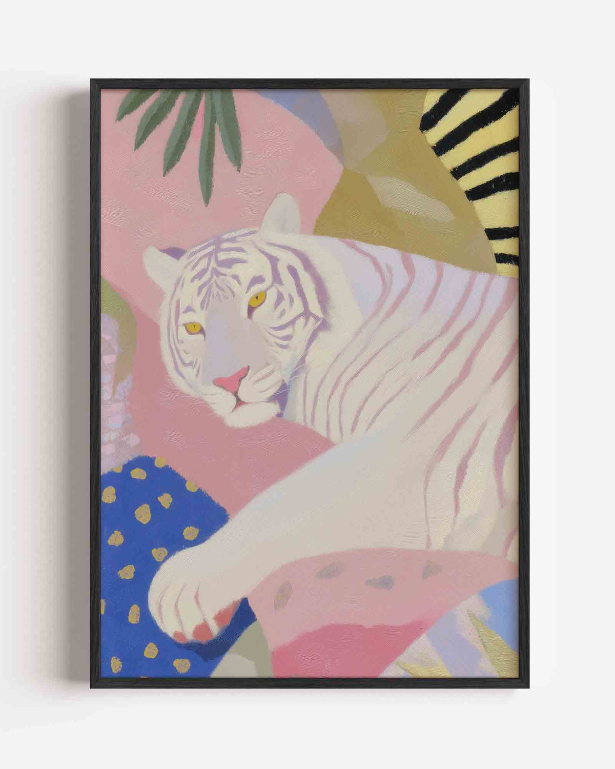 Witte tijger – pastel portret poster als wanddecoratie