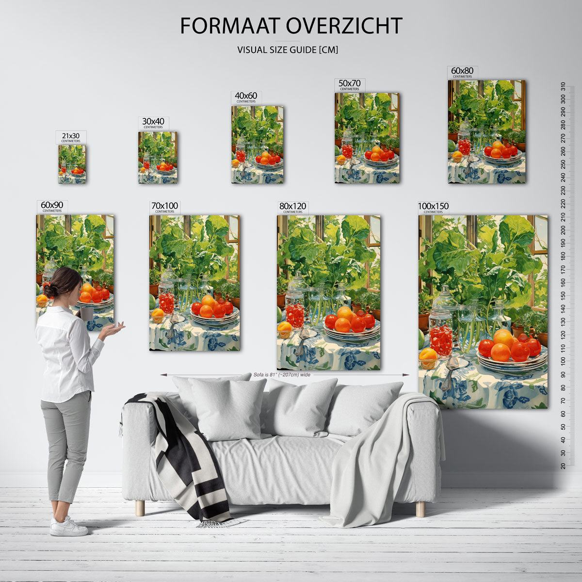 Groenten en fruit – staande muurposter met botanisch thema