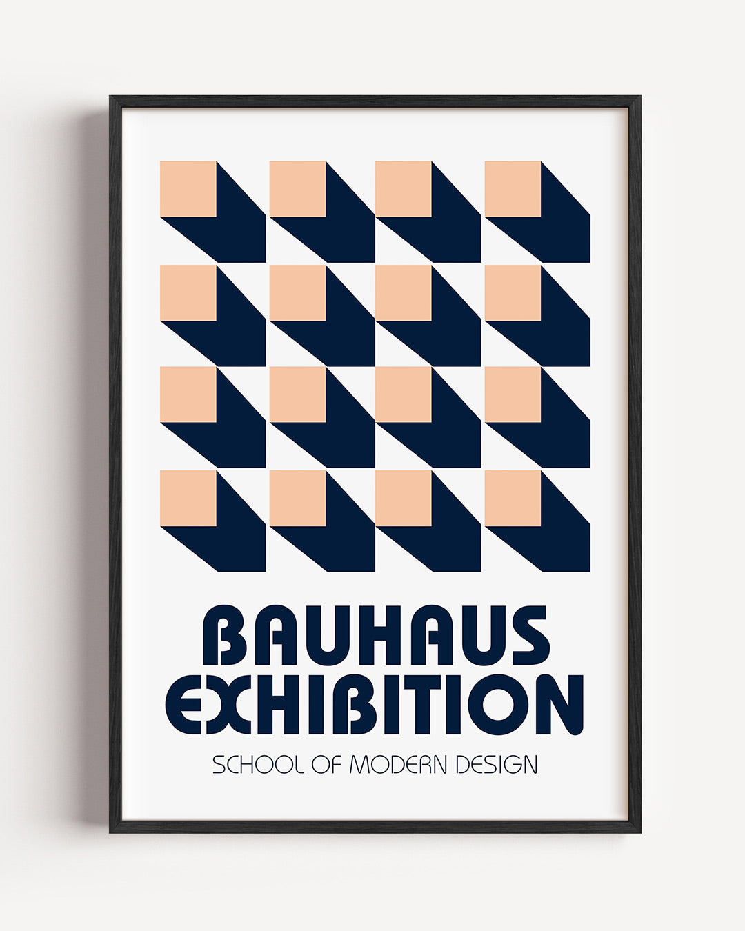 Vorm en schaduw – staande Bauhaus poster als wanddecoratie