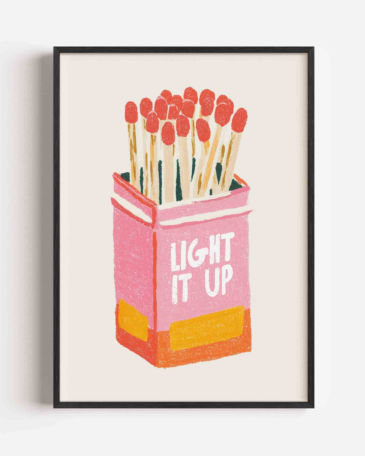 Roze luciferdoos – keuken portret poster als wanddecoratie