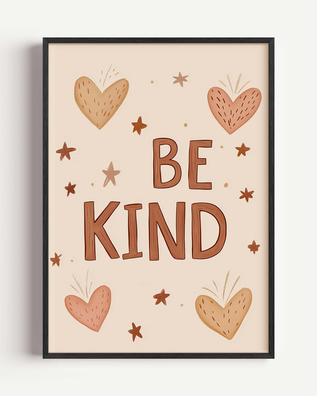 Be Kind Hartjes – kids portret poster als wanddecoratie