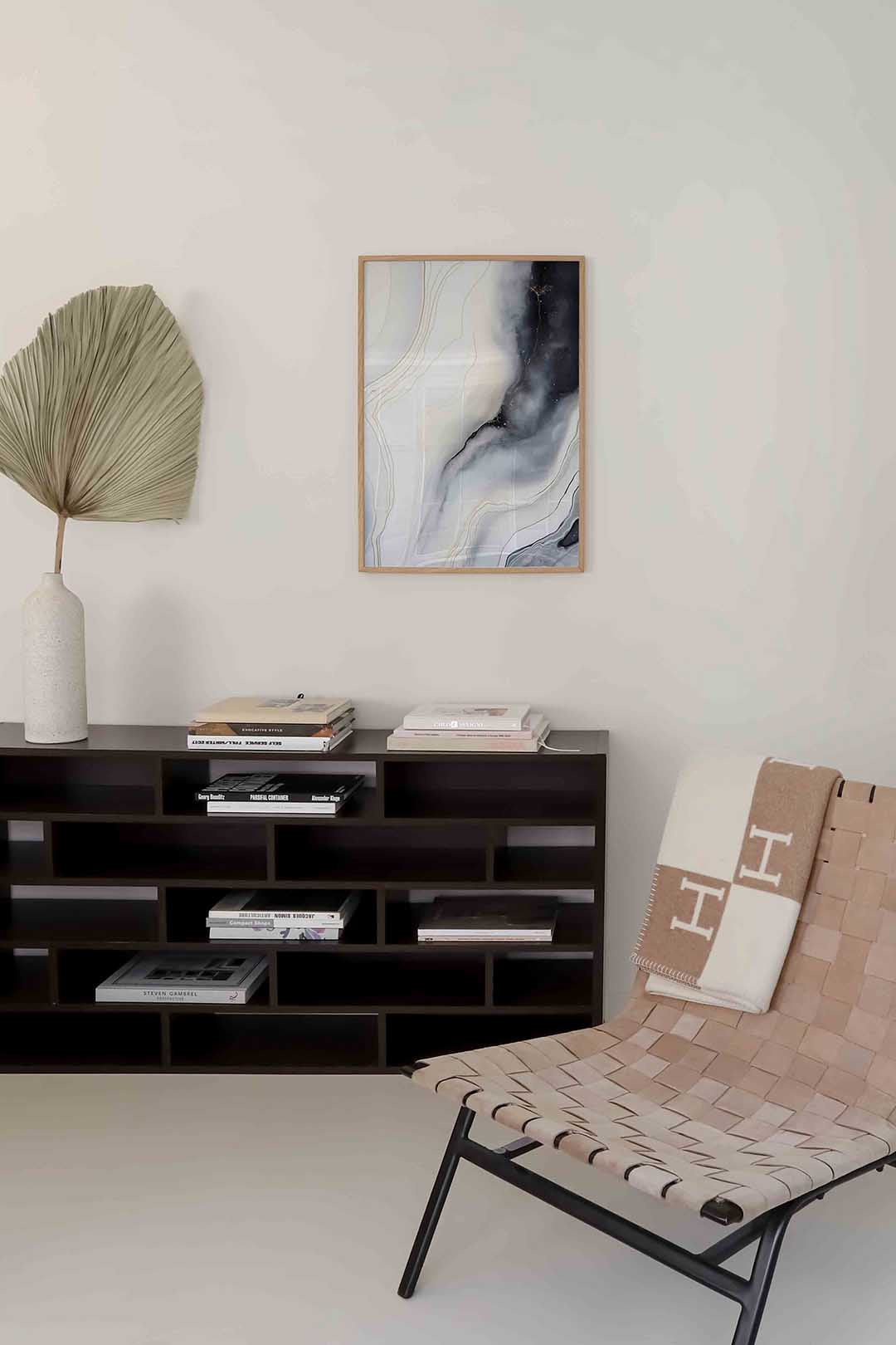 Abstracte lijnen en golven – zachte abstracte poster in staand formaat