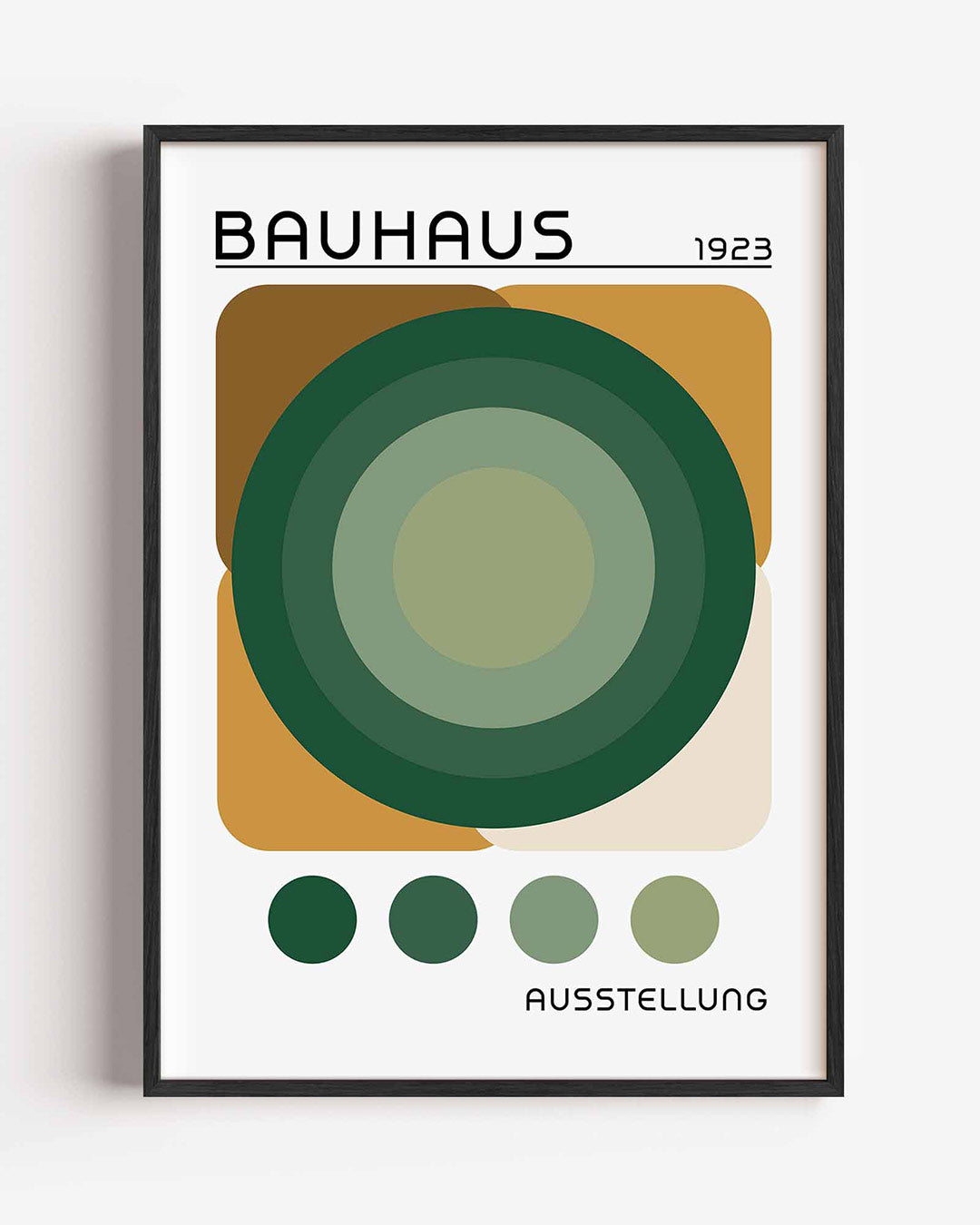 Cirkelvormen en vlakkenspel – staande Bauhaus poster als wanddecoratie