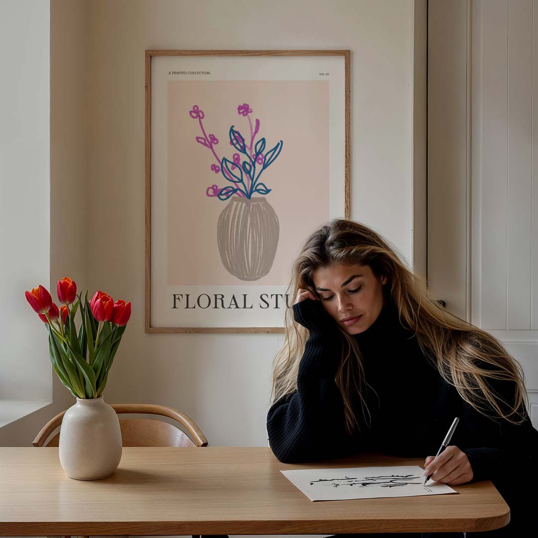 Stijlvolle Bloemenprint – bloemen poster in staand formaat