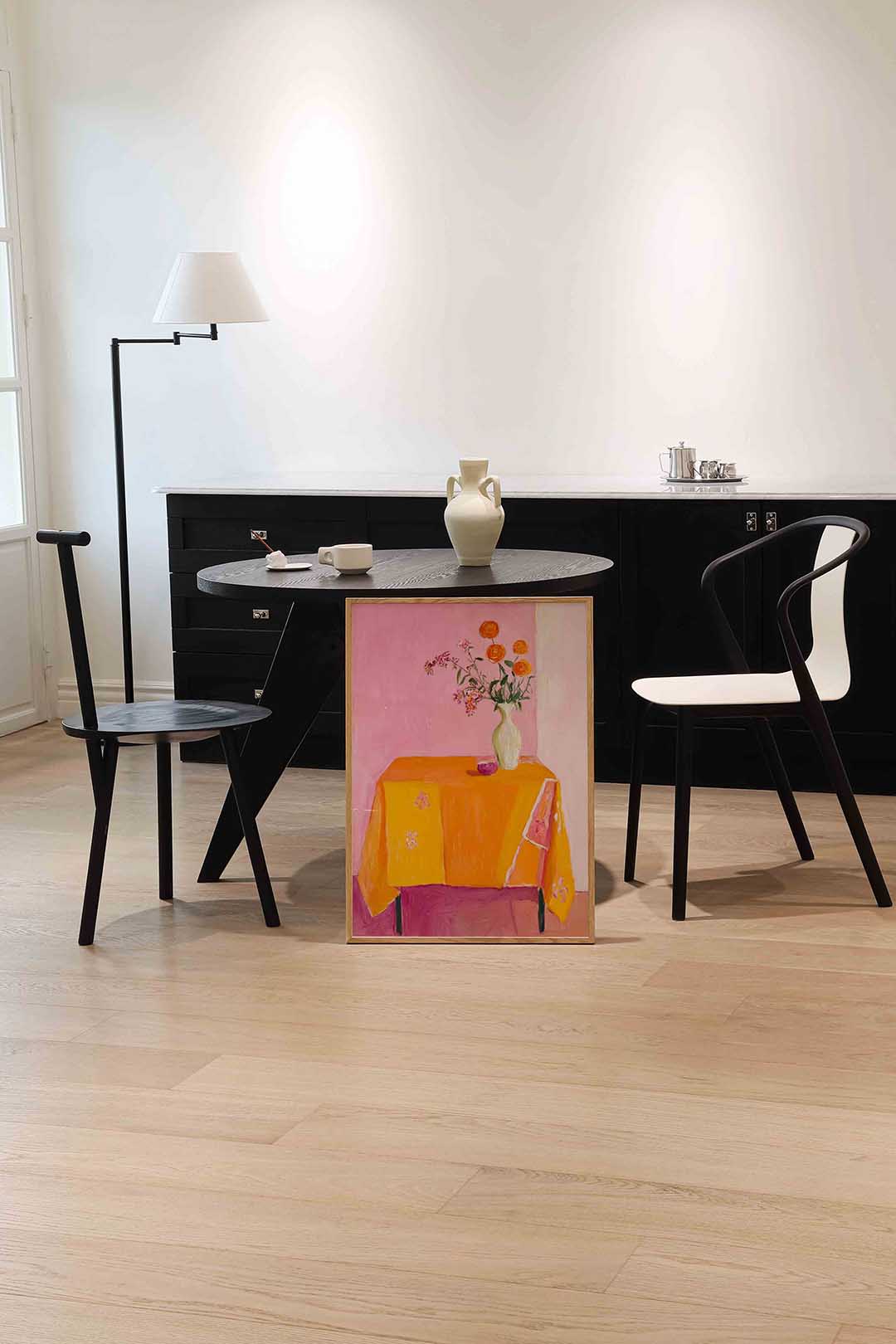 Bloemen op tafel – moderne wandkunst als portret poster