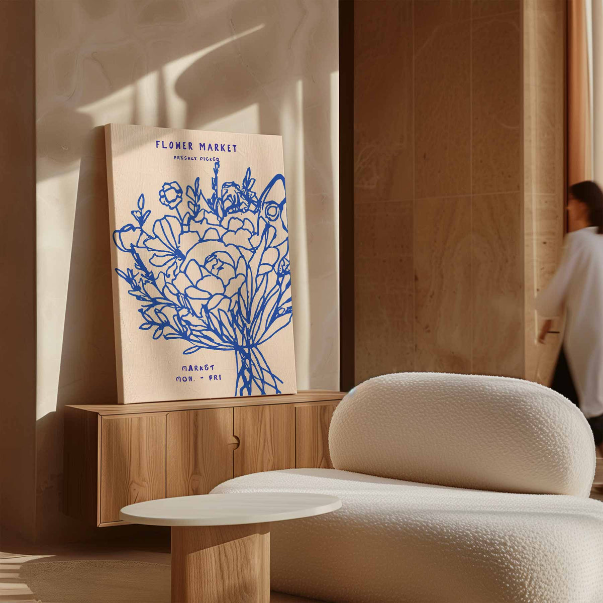 Bloemenmarkt Elegantie – dibond kunstwerk als wanddecoratie