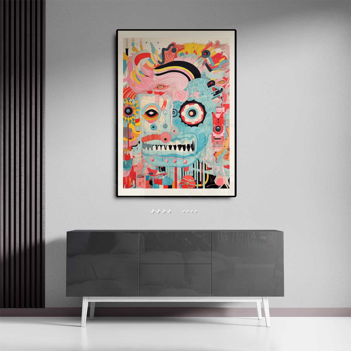 Kleurrijke Chaos – portret wandkunst van WallArtistic