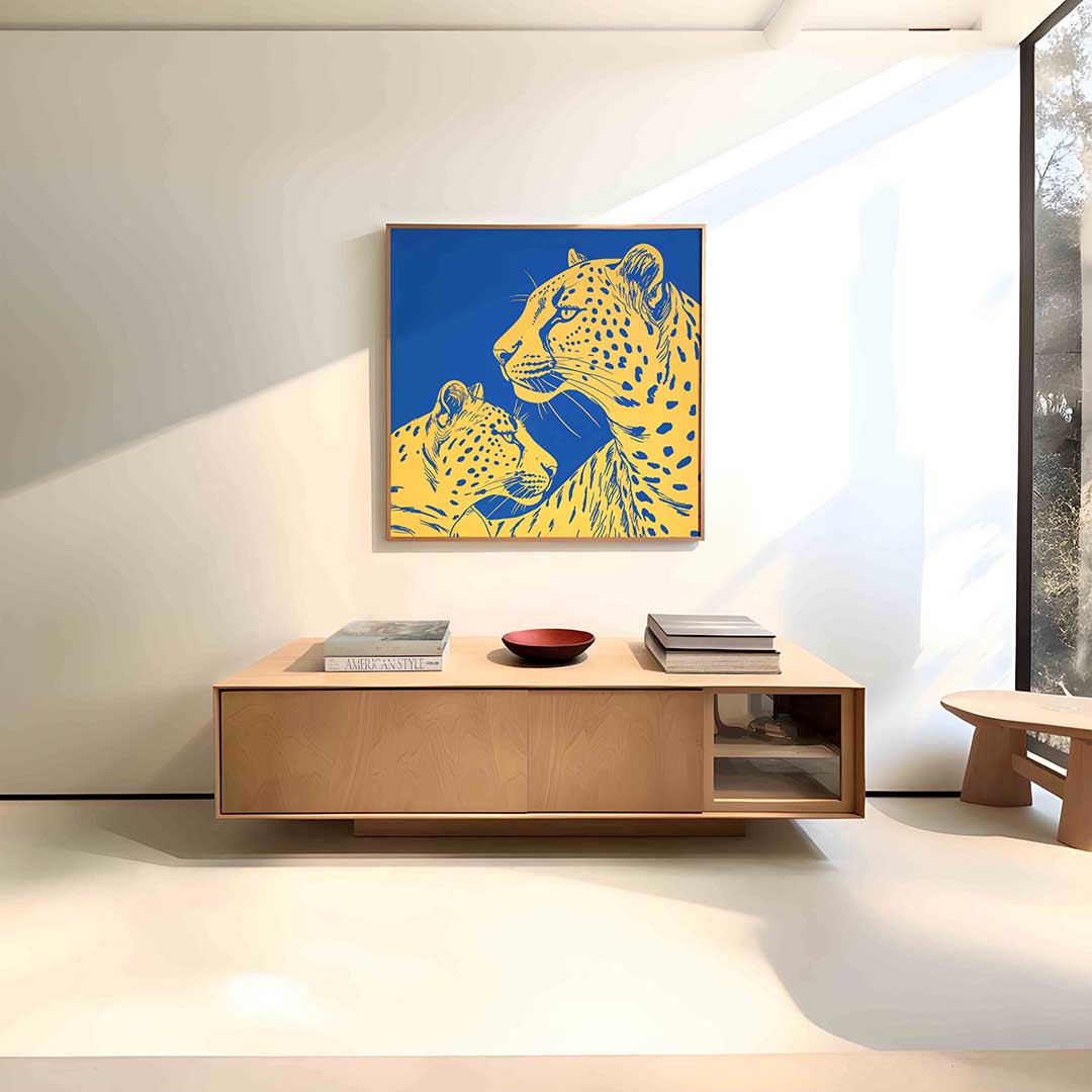 Twee luipaarden – vierkante dieren wanddecoratie van WallArtistic