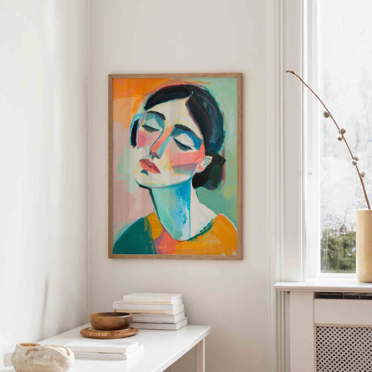 Vrouwelijk portret – staande hedendaagse wanddecoratie van WallArtistic