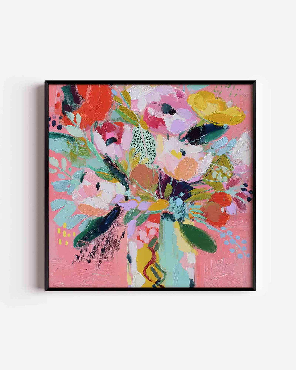 Bloemen in vaas – bloemen vierkante poster als wanddecoratie