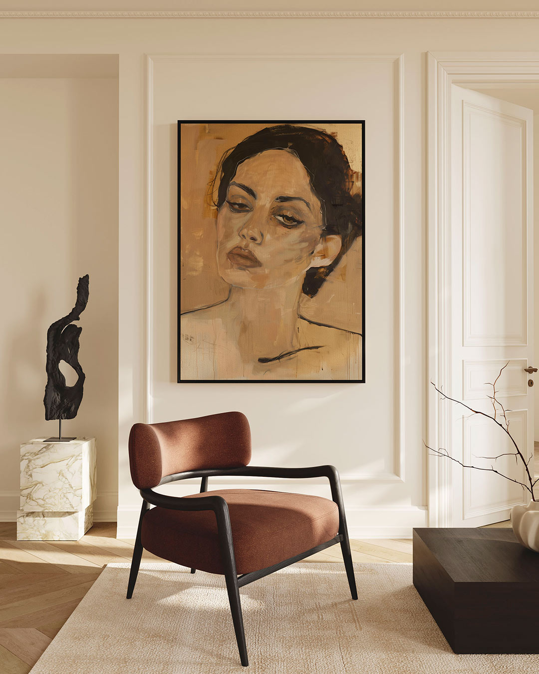 Vrouwelijk portret – Staande wanddecoratie – staande wanddecoratie