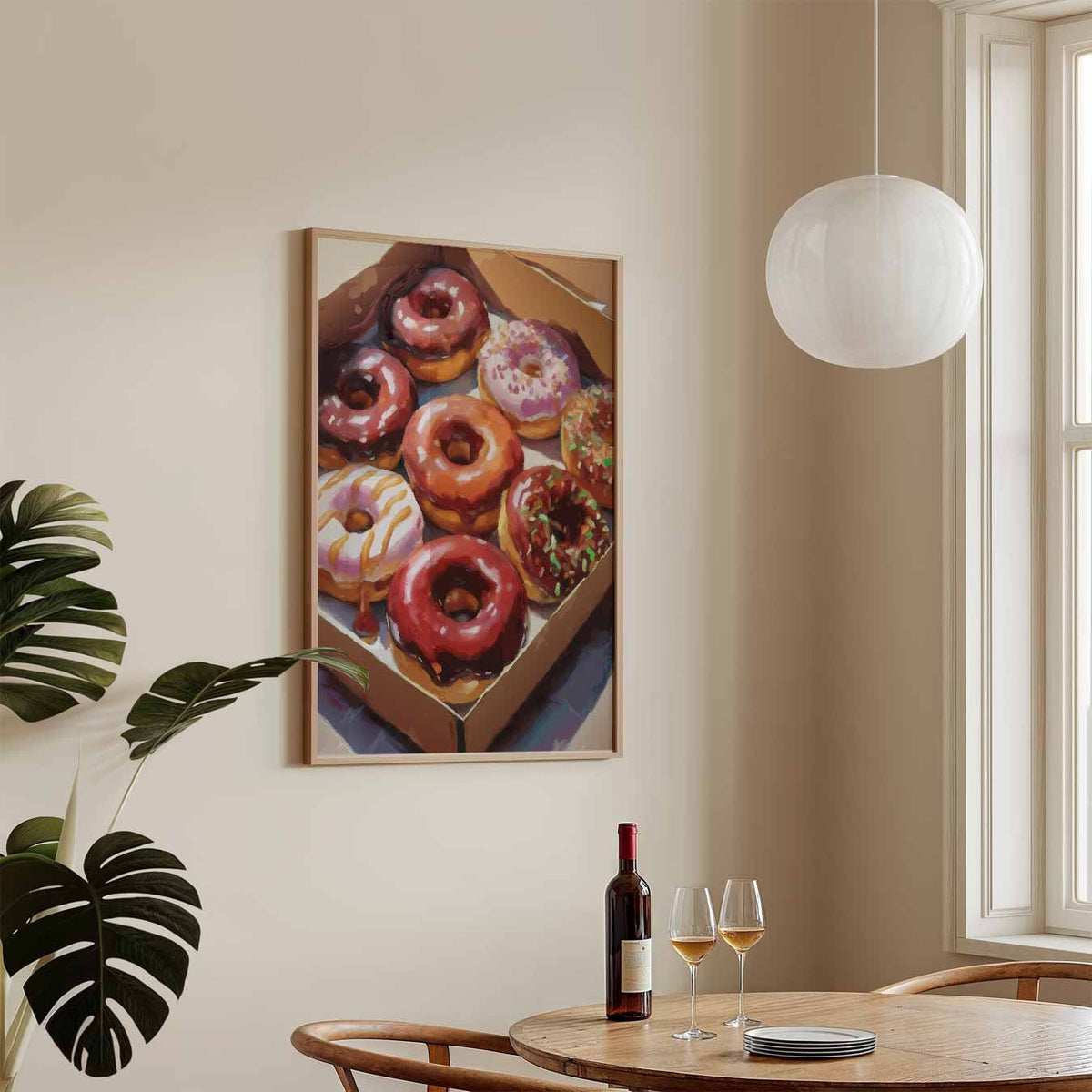 Donutliefde in Kunstvorm – keukenposter in staand formaat