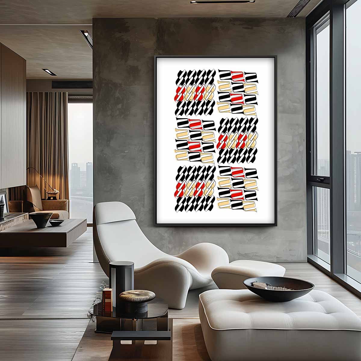 Kleurrijke Flessen Abstract – canvas wanddecoratie in portret formaat