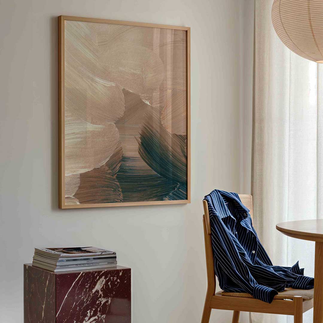 Abstracte penseelstreken – artistieke poster in staand formaat